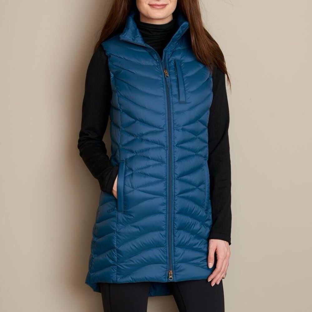 Duluth Trading Down Vest Women M Cold Faithful Down Tunic Length Packable Puffer